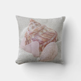 Almofada Vidro e concha cor-de-rosa - travesseiro