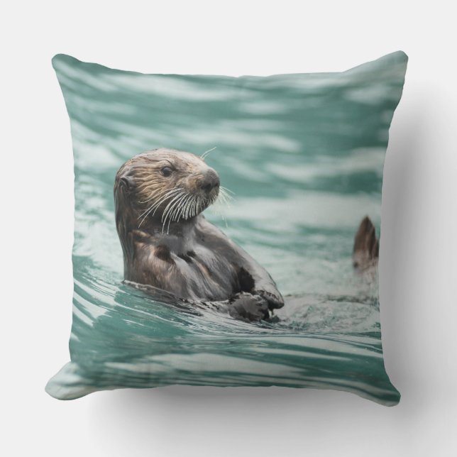 Almofada Vigiando a lontra marítima (Frente)