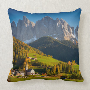 Almofada Vila das dolomites no travesseiro decorativo da
