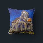 Almofada Vincent van Gogh - A Igreja em Auvers<br><div class="desc">Igreja de Auvers / l'Eglise à Auvers-sur-oise de Vincent Van Gogh em 1890</div>