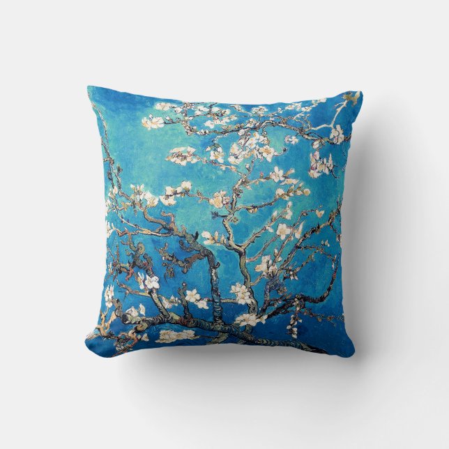 Almofada Vincent Van Gogh Almond Blossoms Bright Turquoise (Frente)