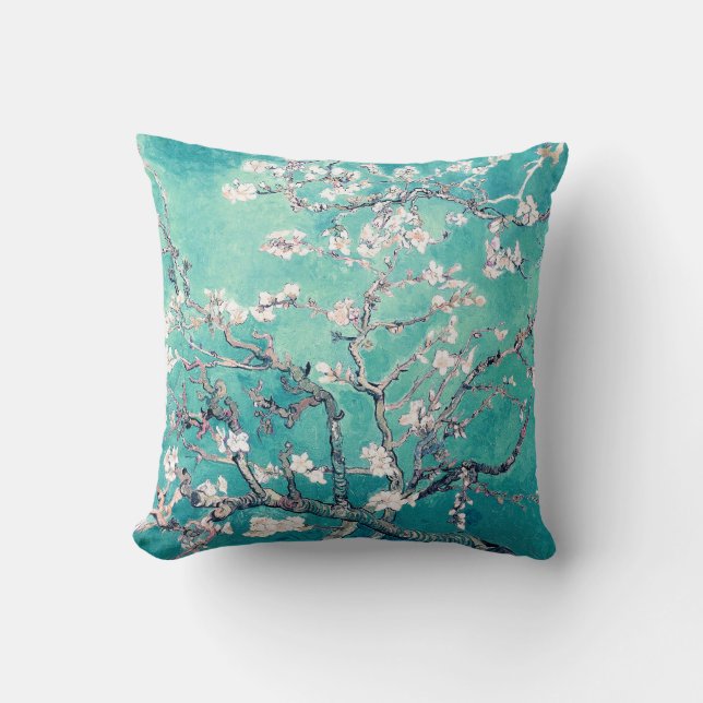 Almofada Vincent Van Gogh Almond Blossoms Turquoise (Frente)