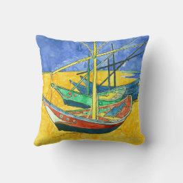 Almofada Vincent van Gogh Boats em Saintes-Marie watercol