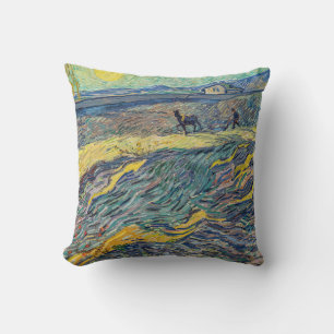 Almofada Vincent van Gogh - Campo com lavoura de fazendeiro