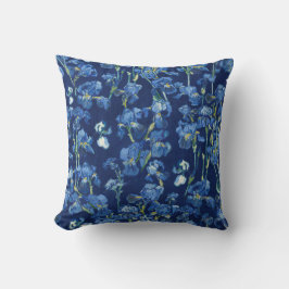 Almofada Vincent Van Gogh Irises Cobalt Blue Navy Marine