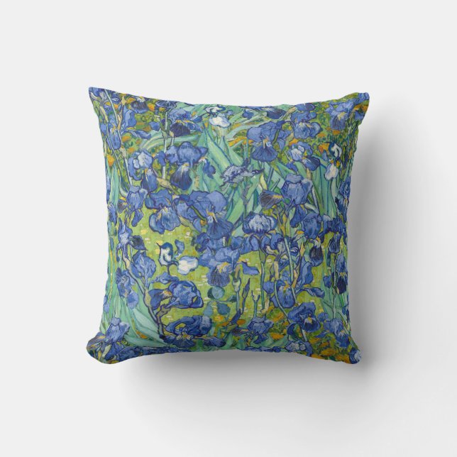 Almofada Vincent Van Gogh Irises in Blue and Green (Frente)
