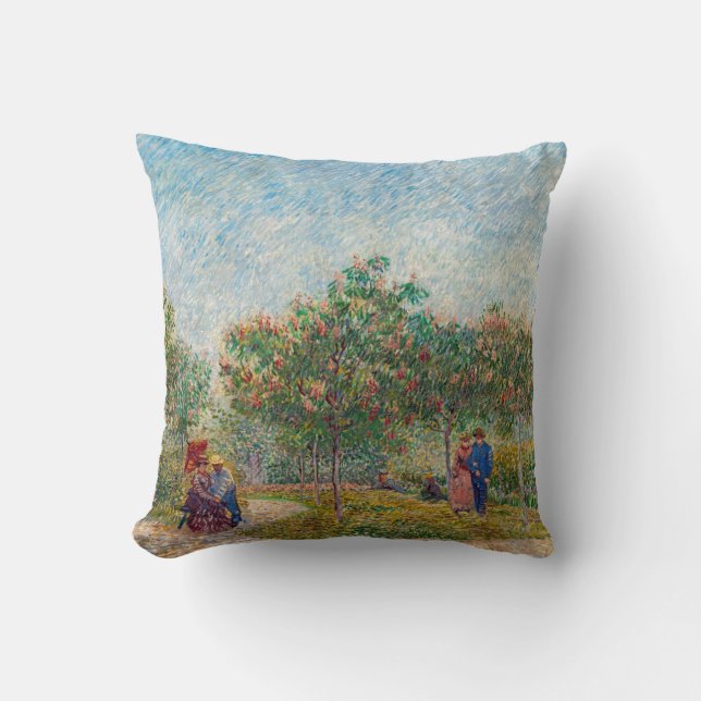 Almofada Vincent van Gogh - Jardim em Montmarte com Amantes (Frente)