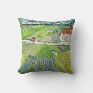 Almofada Vincent van Gogh - Paisagem com Carruagem e comboi