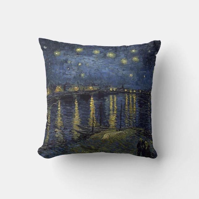 Almofada Vincent van Gogh Starry Night sobre o Rhone (Frente)