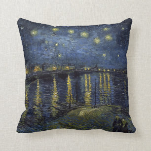 Almofada Vincent van Gogh Starry Night sobre o Rhone