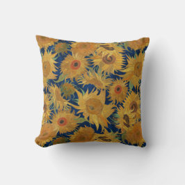 Almofada Vincent Van Gogh Sunflowers Navy Blue Yellow