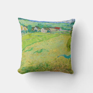 Almofada Vincent van Gogh - Vista dos navios perto de Auver