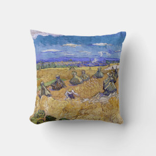 Almofada Vincent van Gogh - Wheat Stacks with Reapers