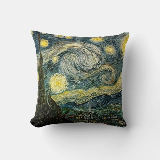 Almofada Vincent van Gogh's The Starry Night (1889) (Frente)