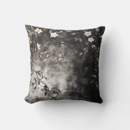 Almofada Vinhas Folhosas Douradas no Carvão