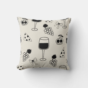 Almofada Vinho Elegante e Padrão de Queijo