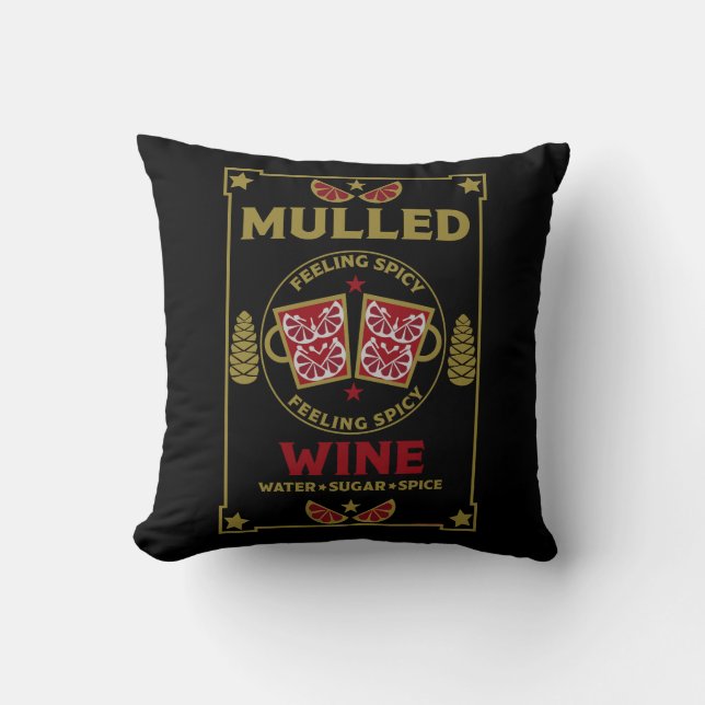 Almofada Vinho tinto enrolado de Natal (Frente)