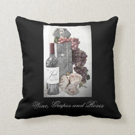 Almofada Vinho, Uvas e Rosas