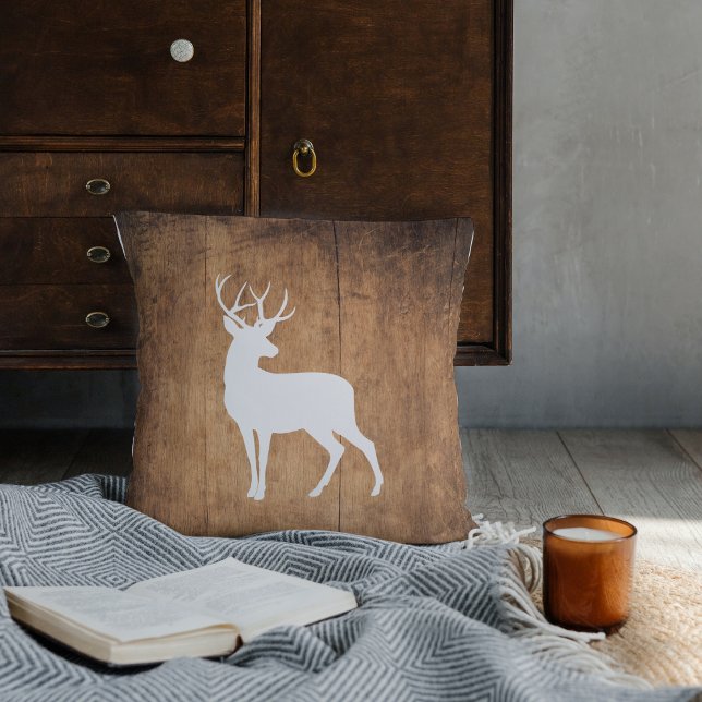 Almofada Vintaga Beauty Wood & Deer (Criador carregado)