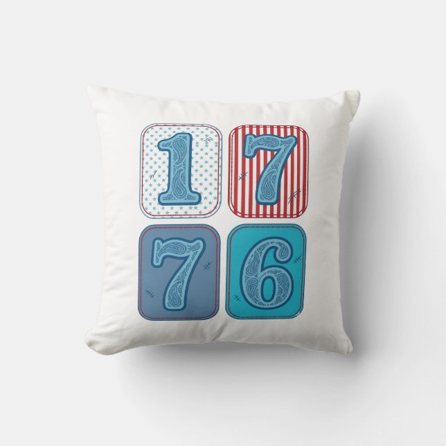 Almofada Vintage 1776 Remendo Patriótico (Frente)