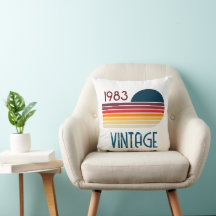 Vintage 1983 Retro Stripe Sun