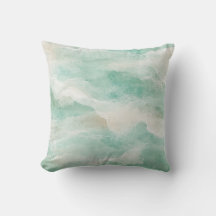 Vintage Abstrato Costal Shore Teal E Sand Beach