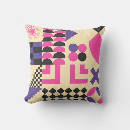 Almofada Vintage Abstrato geométrico art, padrão colorido