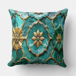 Almofada Vintage Algerian Turquoise Ceramic Art Pillows