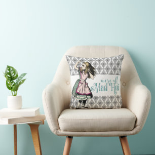 Almofada Vintage Alice Mad Here