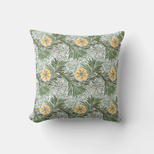 Almofada Vintage Amarelo, Branco e Barroco Floral Verde