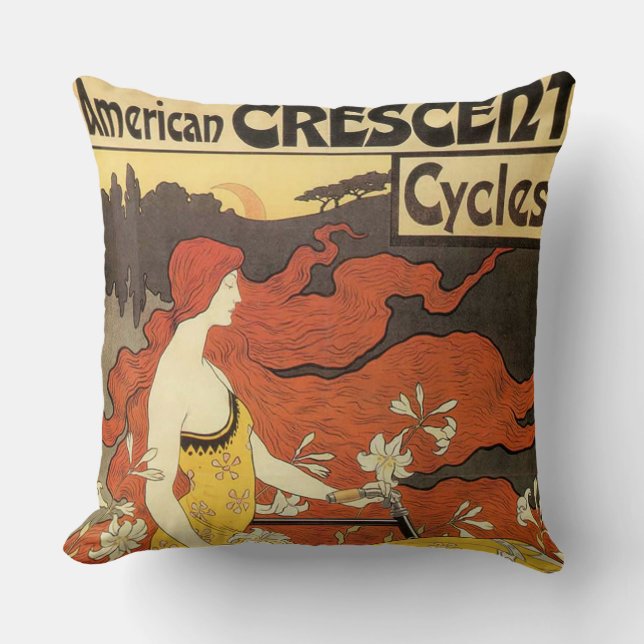 Almofada Vintage American Crescent Cycle Advertiment (Frente)