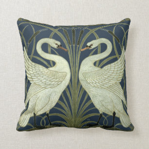 Almofada Vintage Art Nouveau Swans by Walter Crane