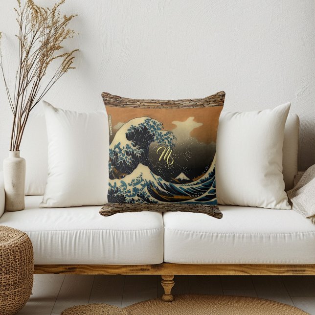 Almofada Vintage Art The Excelente Wave Artist Ocean (Vintage Art The Great Wave Japanese Artist Ocean Throw Pillow)