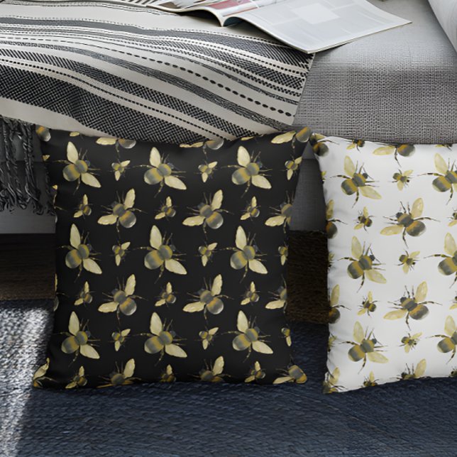 Almofada Vintage Bee Black (Criador carregado)