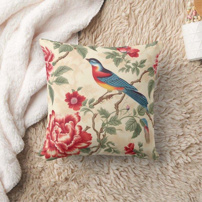 Almofada Vintage beige chinoiserie (Cobertor)