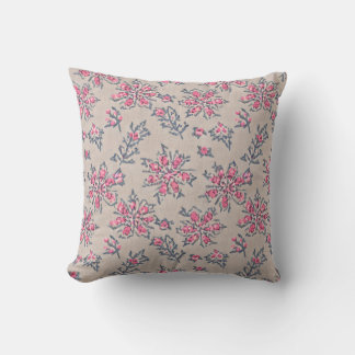 Almofada Vintage Bloom Pink Flowers Travesseiro decorativo