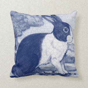 Almofada Vintage Blue Dutch Rabbit Dedham Delft Cottage