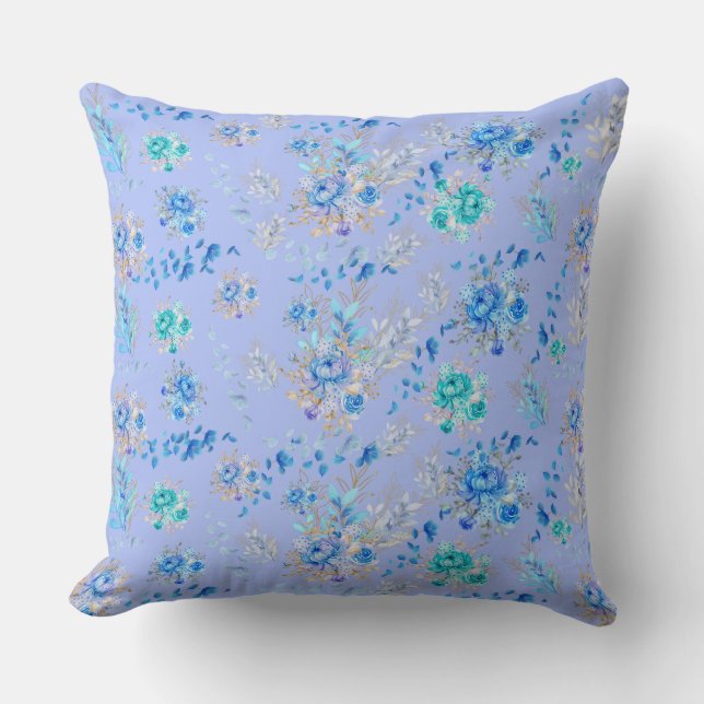 Almofada Vintage Blue Floral (Frente)
