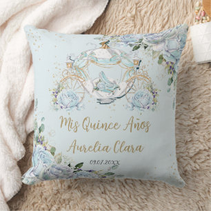 Almofada Vintage Blue Floral Princesa Quinceañera Keepsaet