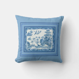 Almofada Vintage Blue Willow com Travesseiro decorativo de