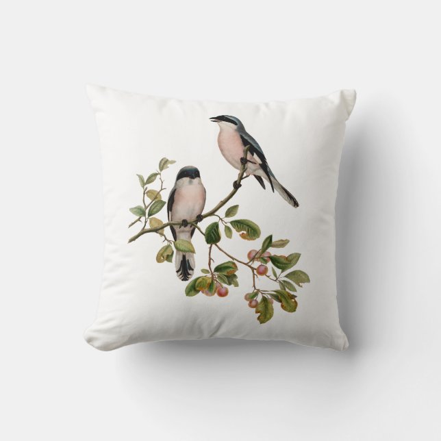 Almofada Vintage Bonito Birds em uma ramificação (Frente)