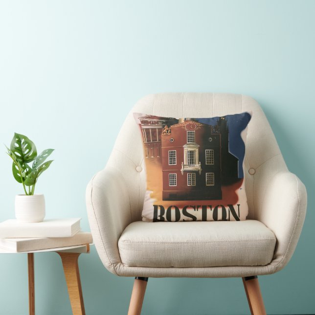 Almofada Vintage Boston, Massachusetts Paul Revere's Ride (Cadeira)