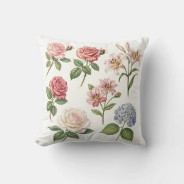 Almofada Vintage Botanical Floral Medley Decorative