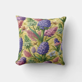 Almofada Vintage Botanical Throw Pillow – Purple Wildflower