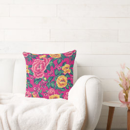 Almofada Vintage Bright Pink Chinoiserie Large Floral