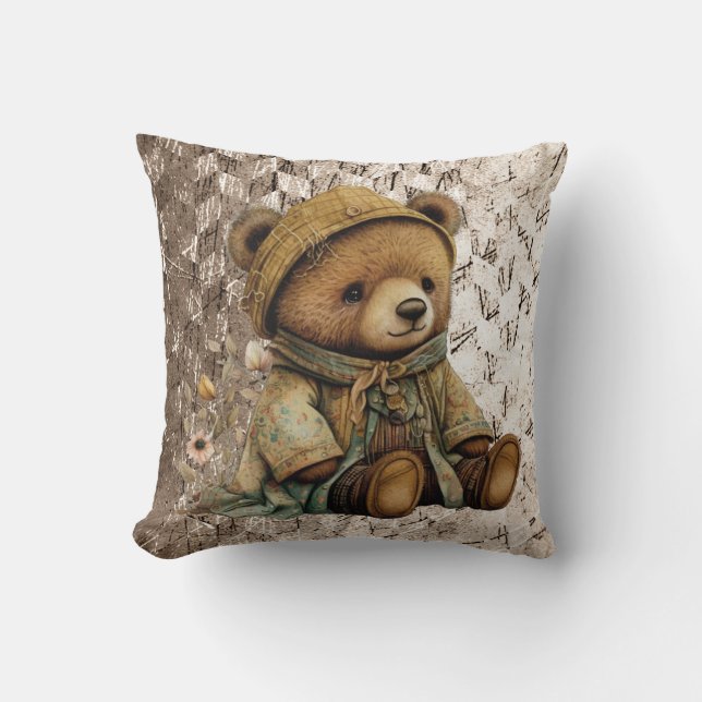 Almofada Vintage Brown Teddy Bear (Frente)