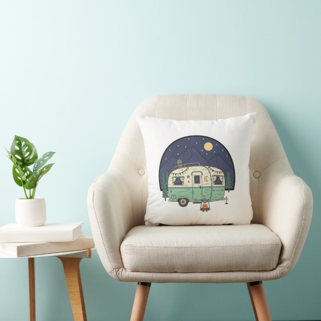 Almofada Vintage Caravan Pillow - Coffee Lover Scenic Route (Cadeira)