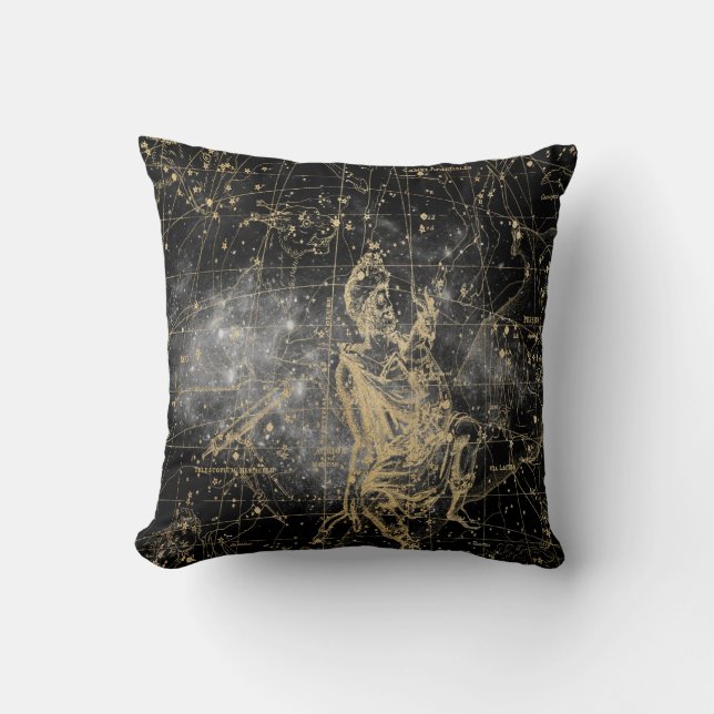 Almofada Vintage Celestial Star Map Background (Frente)