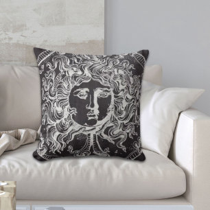 Almofada vintage chalkboard mitologia grega Gorgon medusa