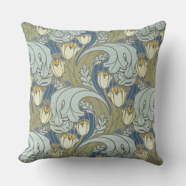Almofada Vintage Charles Voysey Tulip (Frente)